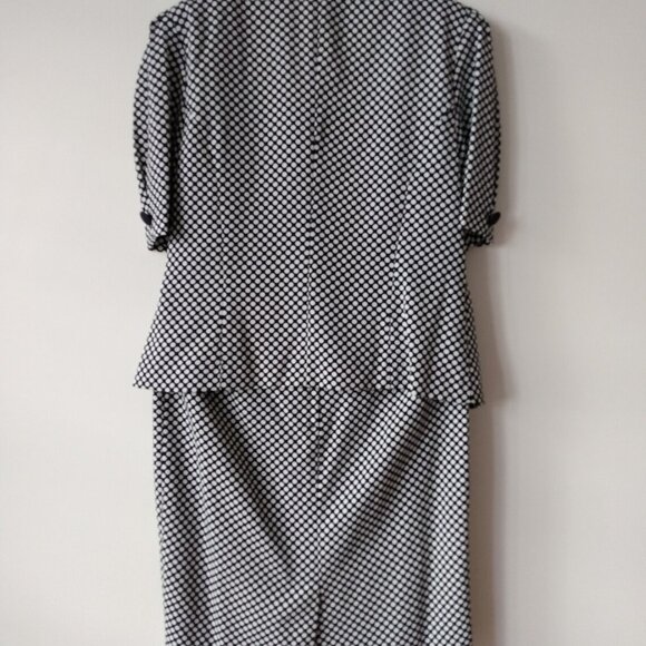 Vintage Top & Skirt Set Polka Dot Size 9 Blue White Two Piece Dress Suit - Picture 9 of 10